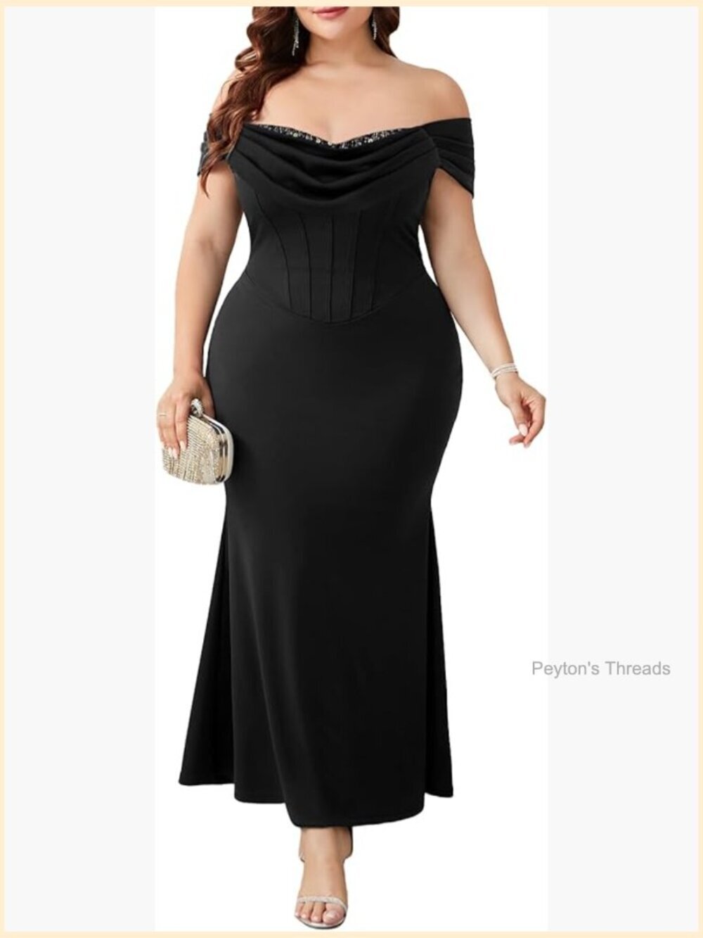 Plus Size Formal Off Shoulder Mermaid Maxi Bodycon Evening Gown Cocktail Prom